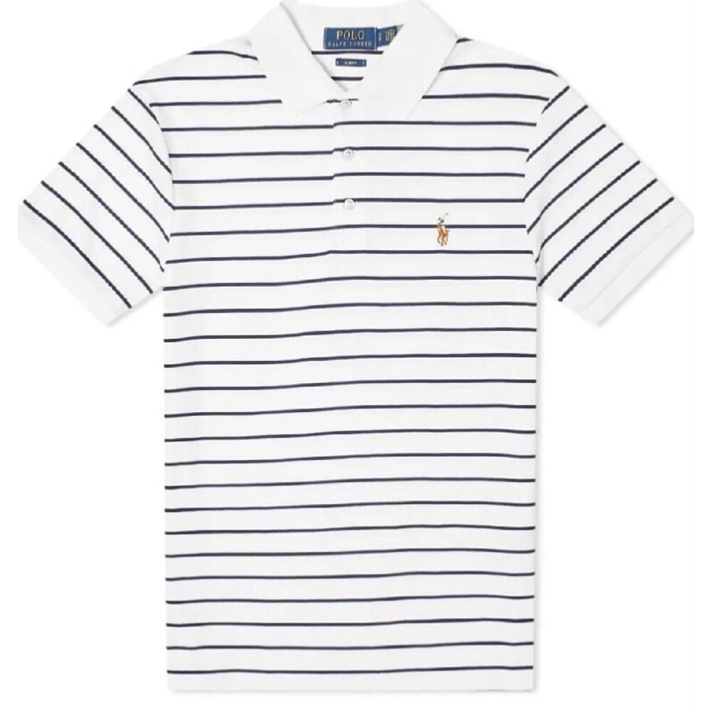 Polo Ralph Lauren Classic Soft Touch Striped Short Sleeve Polo Shirt Small NWT